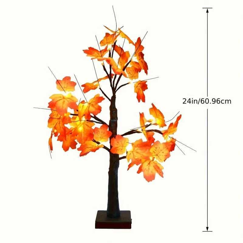 1pc 24 LED Artificial Black Birch Tree Light DIY Branches Table Lamp For Fall Gifts Home Bedroom Holiday Party Halloween Decor C251115