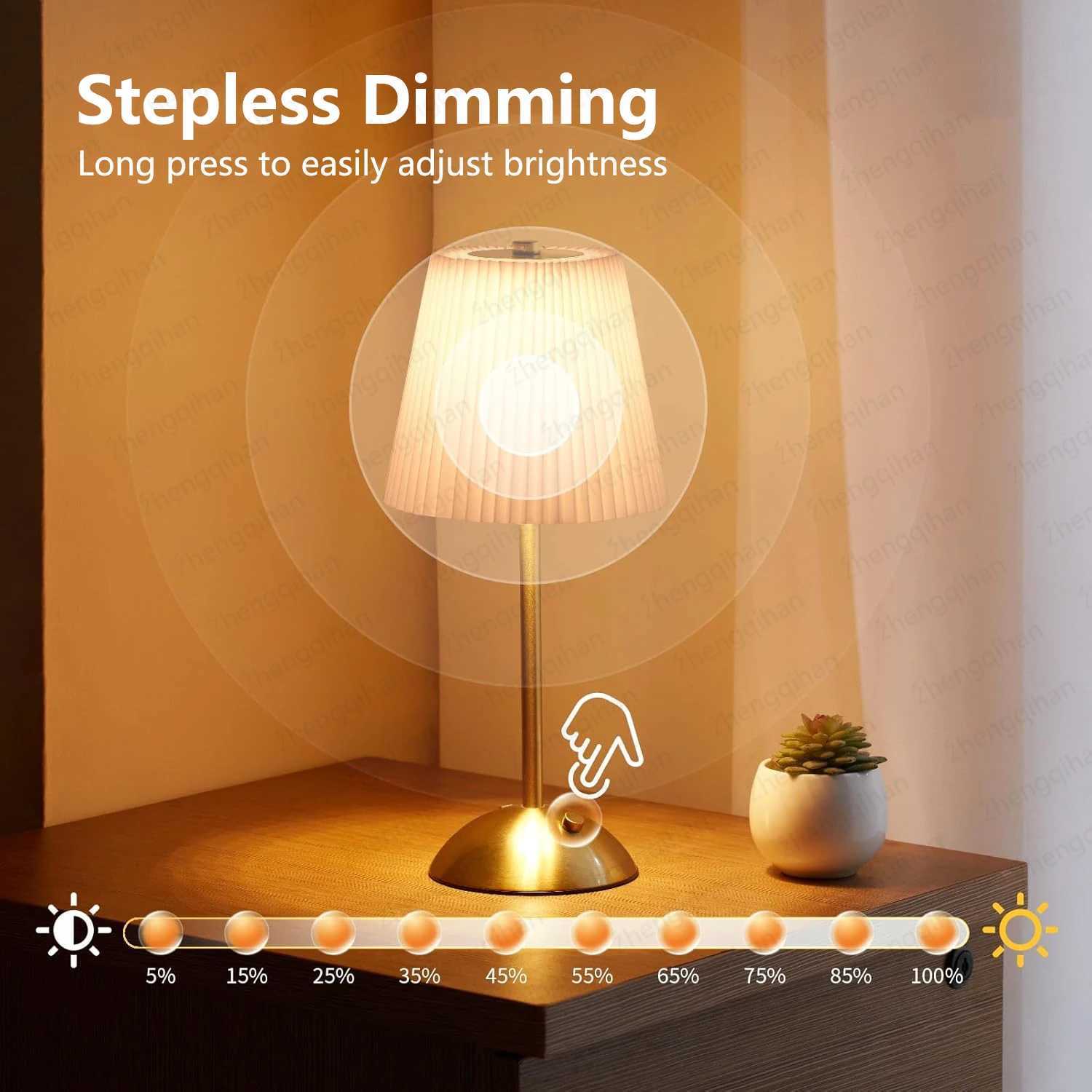 LED Table Lamp Touch Sensor Rechargeable Desktop Night Light Wireless Reading Lamp For Restaurant Hotel Bar Bedroom Decor Light C251115