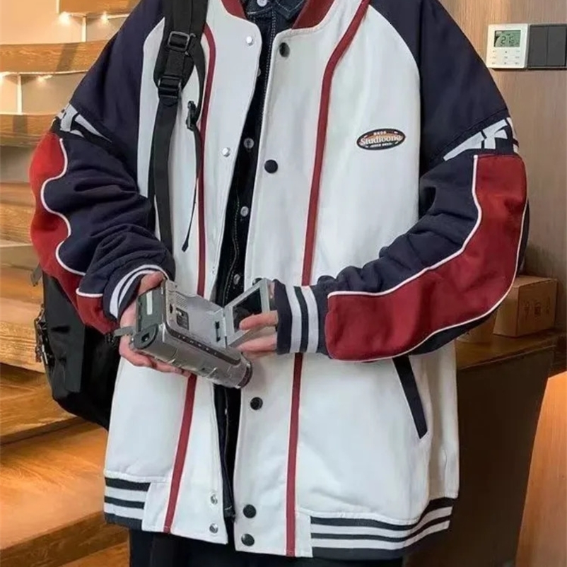 Vintage Y2k Letter Embroidered Jacket Coat Mens Street Trend Wild Pilot Baseball Uniform Couple Casual Loose Racer Jacket 240717