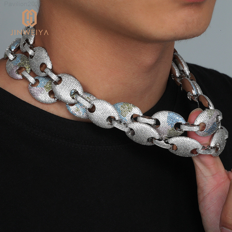 Pig Nose Moissanite Cuban Necklace Moissanite Cuban Link Chain Hip Hop Jewelry 18k Gold Plated Necklace 925 Silver Chain