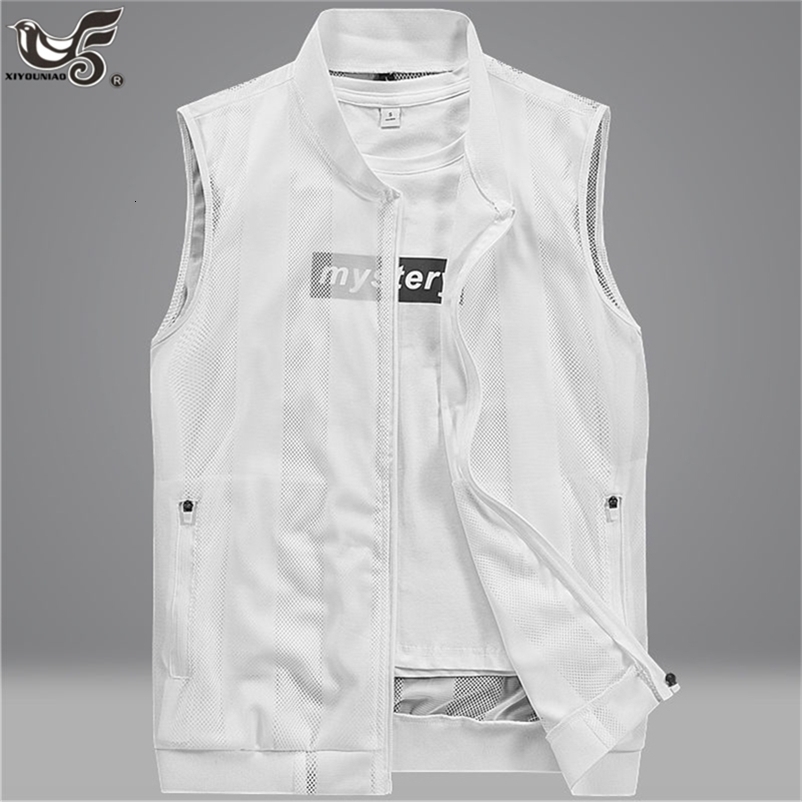 Men's Vests Summer Mesh Quick-Drying Vests Male Breathable Multi-pocket Mountain Climbing Fishing Vest Work Sleeveless Jacket Men Clothing 220826