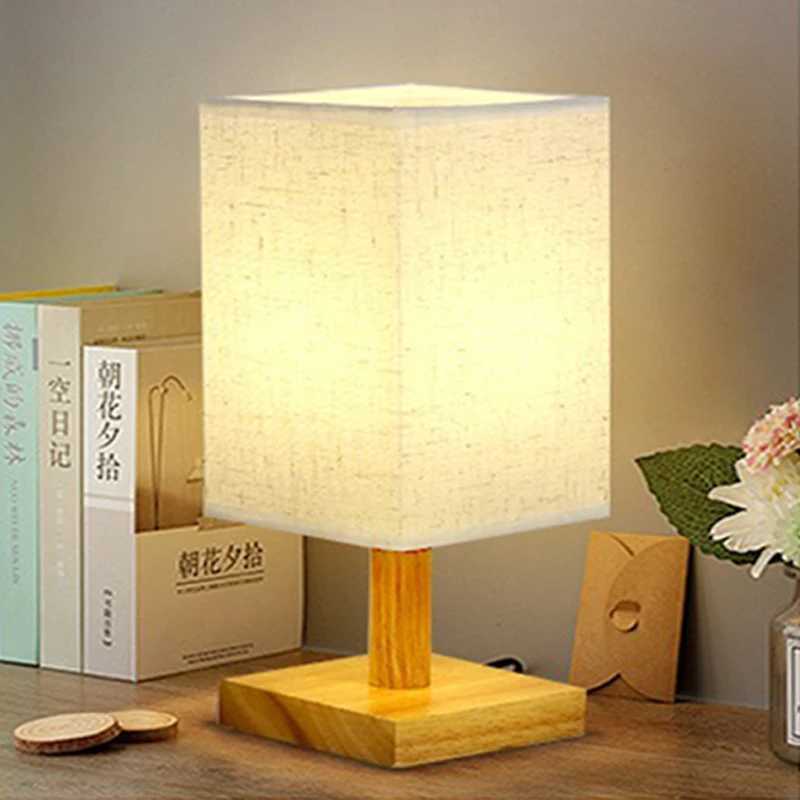 LED Table Lamps Simple Chinese Style Decoration Lamp Dimmable USB Plug Night Light Fabric Lampshade Bedroom Bedside Lighting C251115