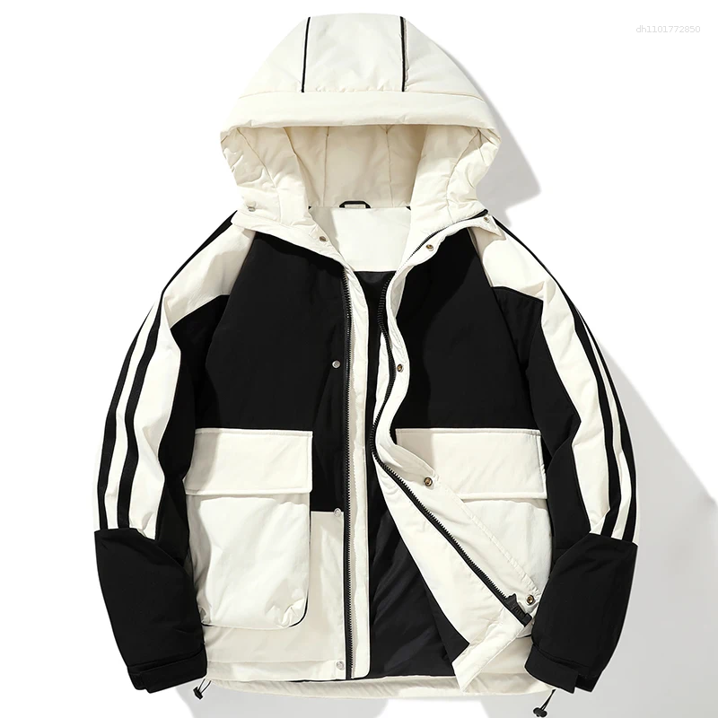 Men's Down Fashionable Versatile Sports Leisure Cold Proof And Warm Jacket With Hat Feather Comfortable Breathable