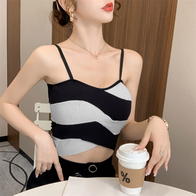 Camisoles Tanks Camis Women Girl Cute Crop Tops Summer Sleeveless Strap Camis Fairycore Retro Slim Fit Vest New 230420