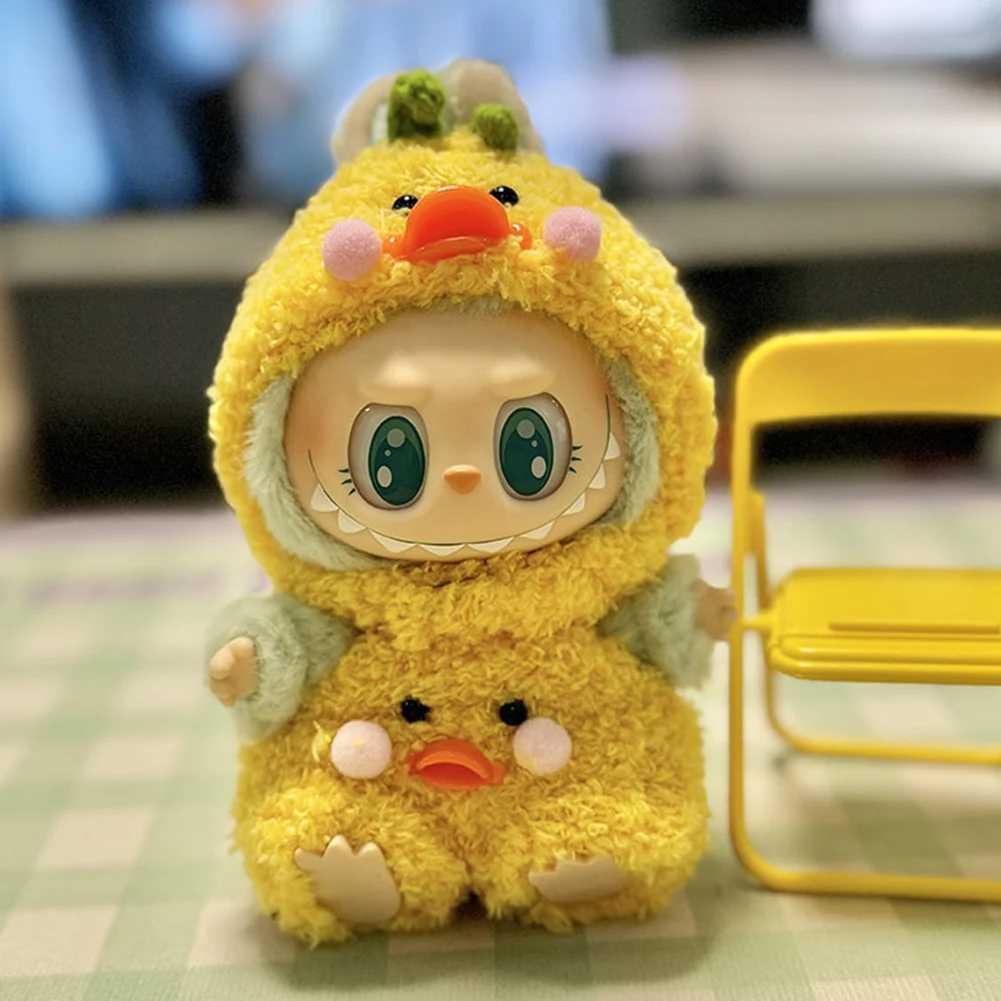 Mini Plush DollS Clothes Cute Outfit Accessories For Labubu V1 V2 Korea Kpop Idol Dolls Goose Dinosaur Macaron Clothing Gifts C250924