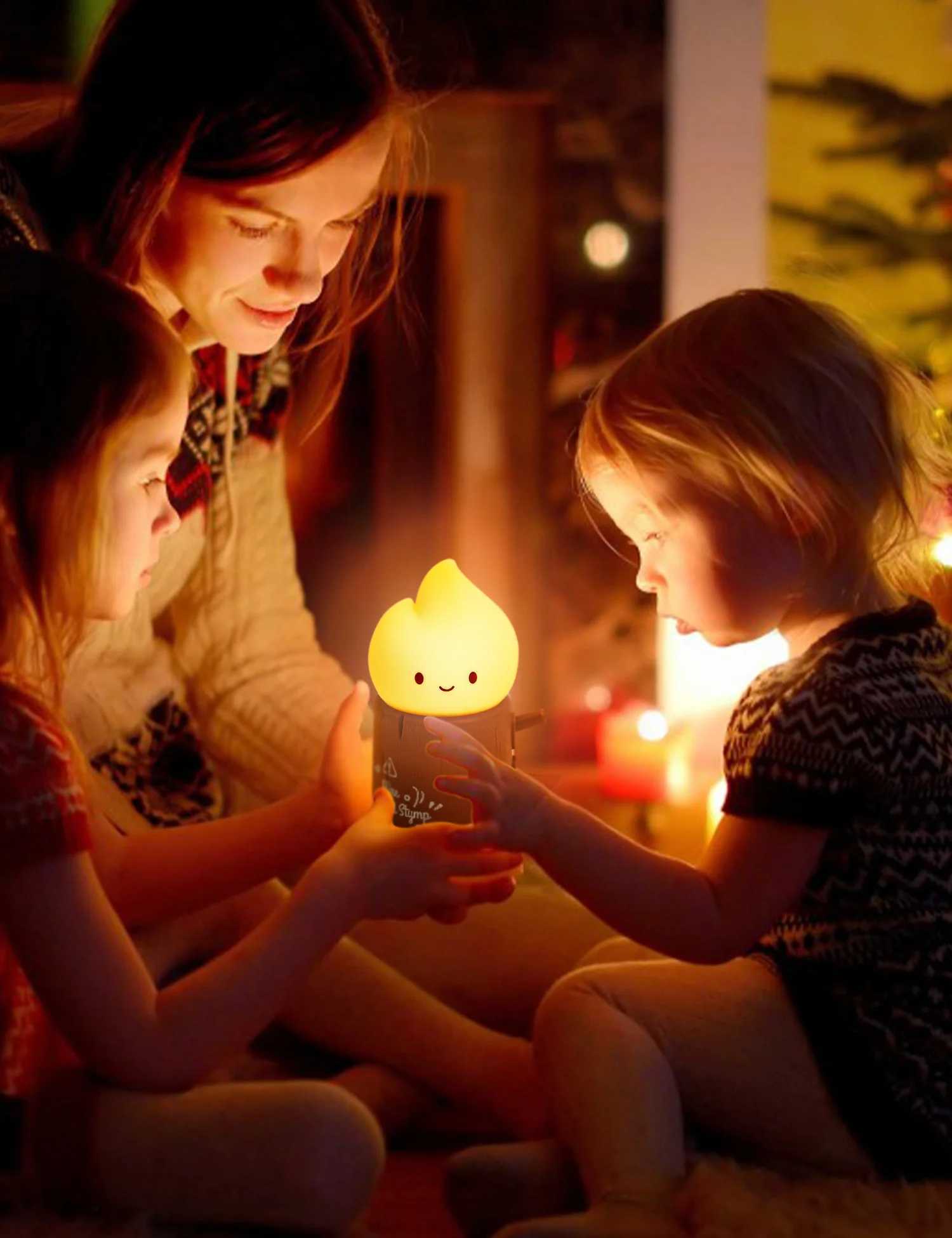 Flameless Candles Night Light Cute Sleeping Nightlights Dimmable 2 Lighting Modes Bedside Lamp For Kid Bedroom C251115