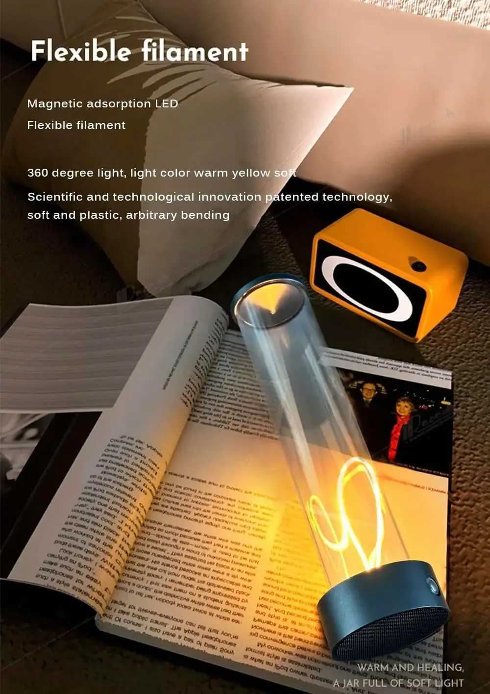 Minimalist Magnetic Table Lamp Touch Control Cordless Desk Lamp USB Rechargeable For Bedroom 3 Colors Ambient Night Light C251115