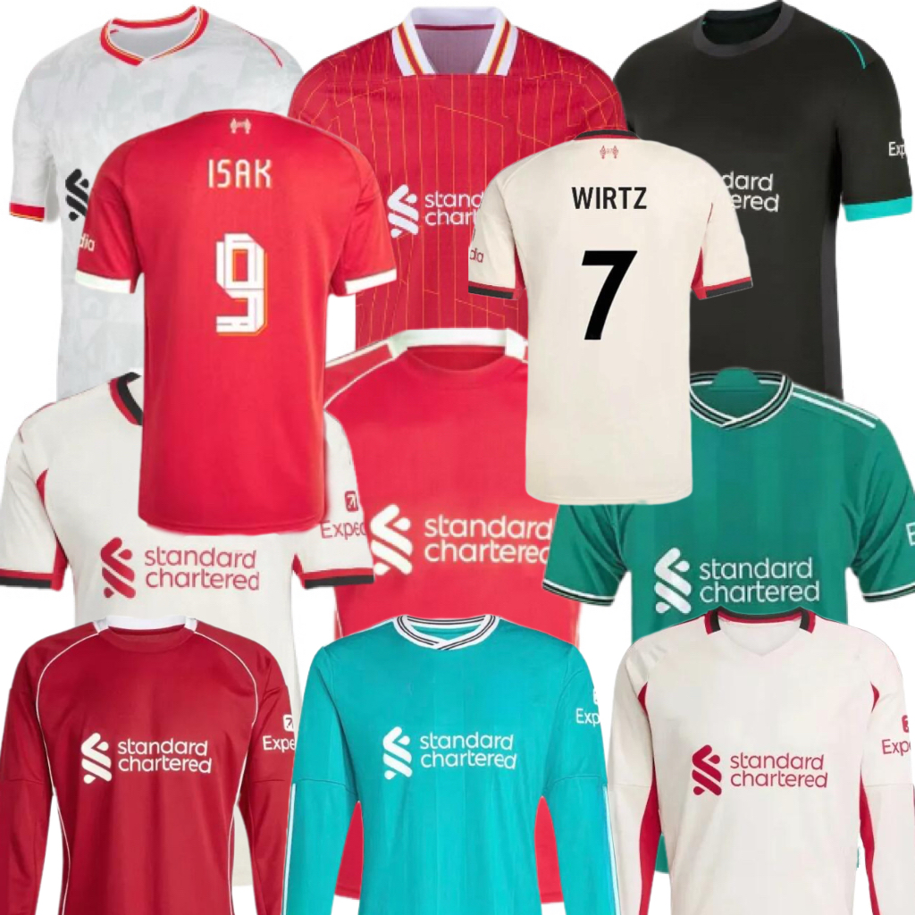 24 25 26 ISAK WIRTZ EKITIKE KERKEZ LFC liverpul Long sleeves soccer jerseys SZOBOSZLAI DIOGO J M.SALAH MAC ALLISTER DARWIN GAKPO KONATE FRIMPONG men kid football shirt