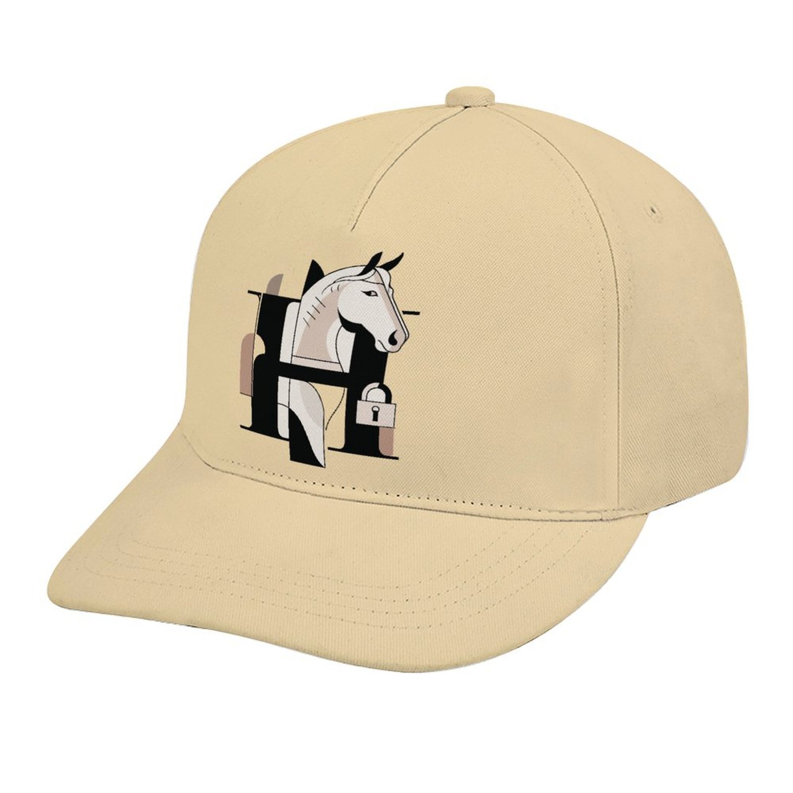 H Designer Beige Bucket hat Luxury Horse Funny Novelty Hat Golfing Sport, Breathable Golf Snapback Hats for Men Women Customizable HE