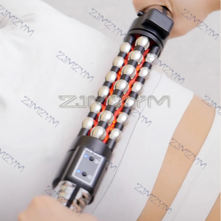 Relaxed Red Light Heated Massage Device 360 Rotating Inner Ball Muscle Relaxation Massage Roller For Whole Body Anti Cellulite 250924