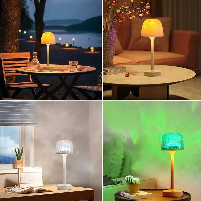 LED High Footed Water Ripple Atmosphere Desk Lamp Romantic Couple Gift Indoor Bedroom Projection Night Light C251115