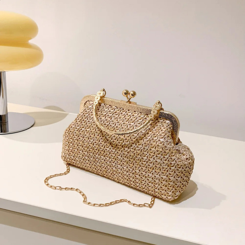 Chain Tophandle Bag Clip Shell Shape Handbags Fashion Casual Elegant Exquisite Handmade Temperament for Travel Street Po 240731