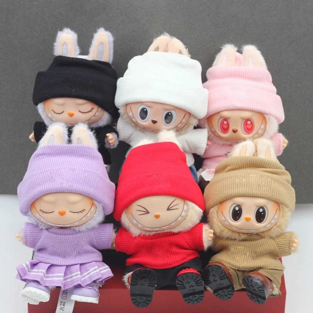 Mini Labubu DollS Clothes Outfit Accessories For Ropa Labubu Idol 10cm cotton doll 16 BJD Canva Backpack Glasses Hat Clothing C250924