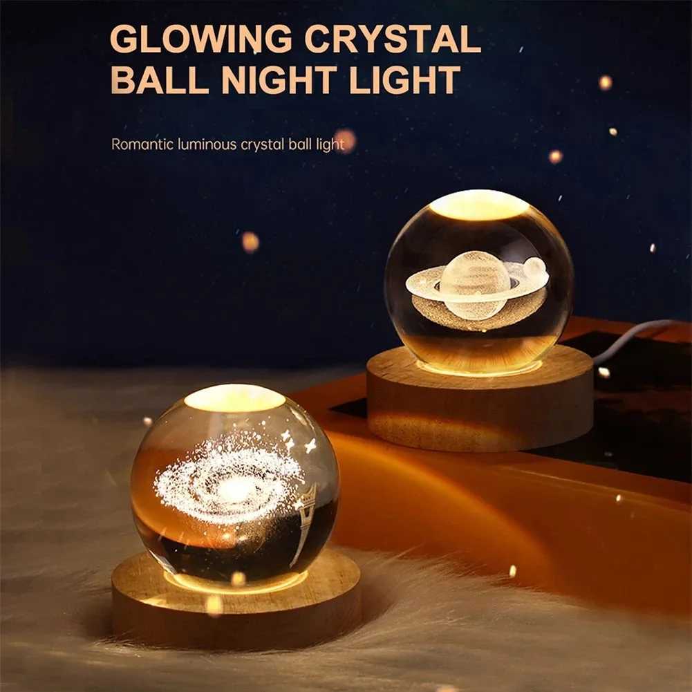 Unique 3D Crystal Ball Lamp with Galaxy and Planetary Projections USB Night Light for Cozy Atmosphere plasma ball C251115