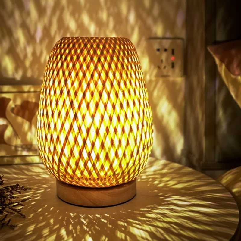 Bamboo Woven lamp Simple Bedroom Study Table Lamp Bedside Table Lamp Bamboo art Warm Decoration Desktop Decoration Table Lamp C251115