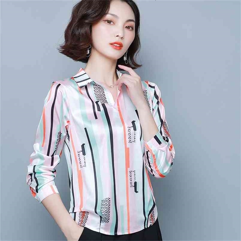 Korean Fashion Silk Women Shirts Satin Office Lady Blouses Plus Size 4XL s Tops and Blusas Femininas Elegante 210531