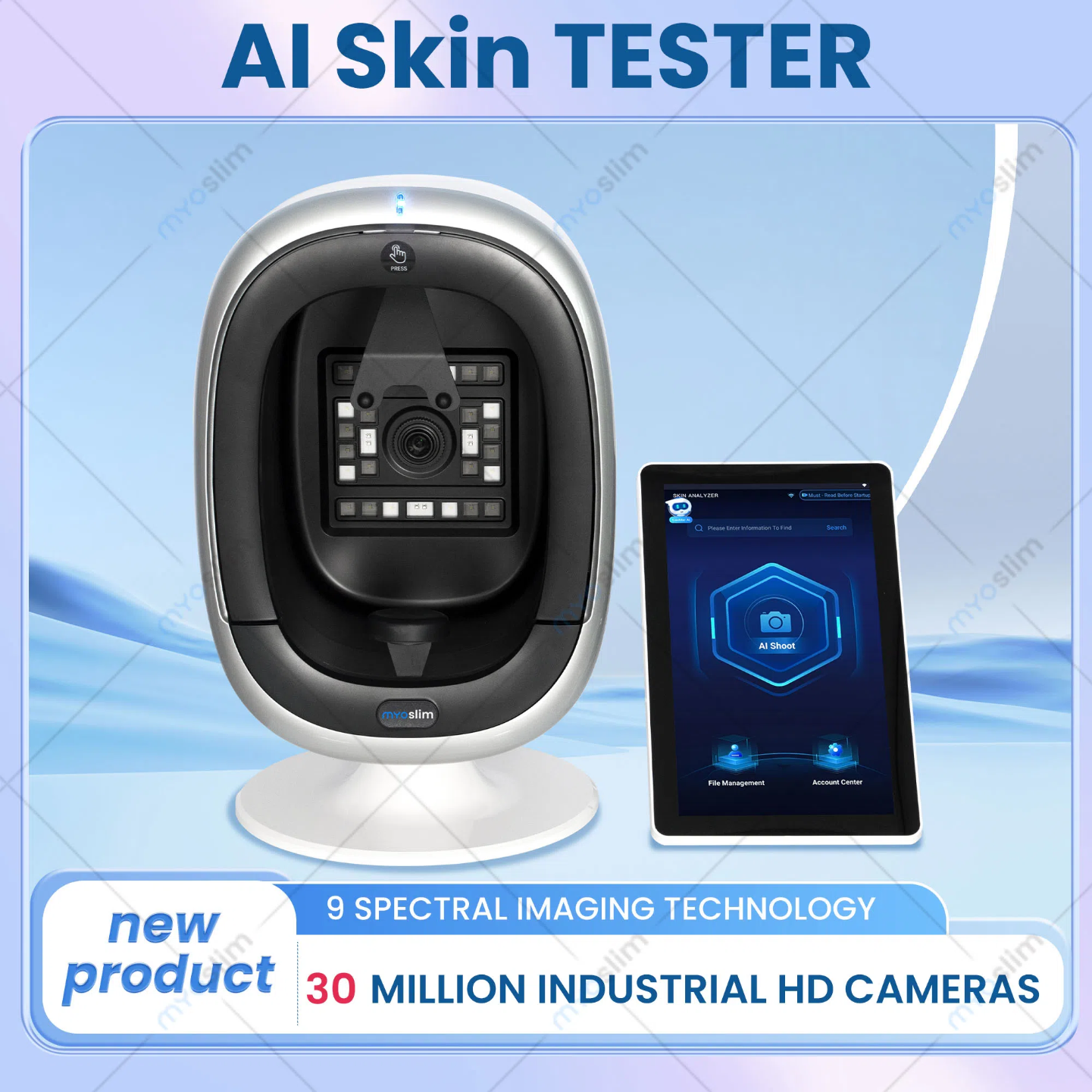 AISIA O1 3D AI Facial Skin Analyzer Detection Skin Problem Diagnosis 8 Spectrum Professional Analysis Beauty Salon Equipment 30 Million HD Pixels Came