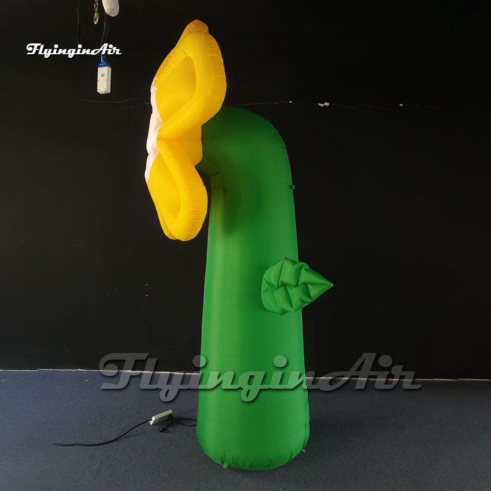 3m High Simulation Landscape Plant Large Inflatable Flower Tree With Green Stem For Park Decoration