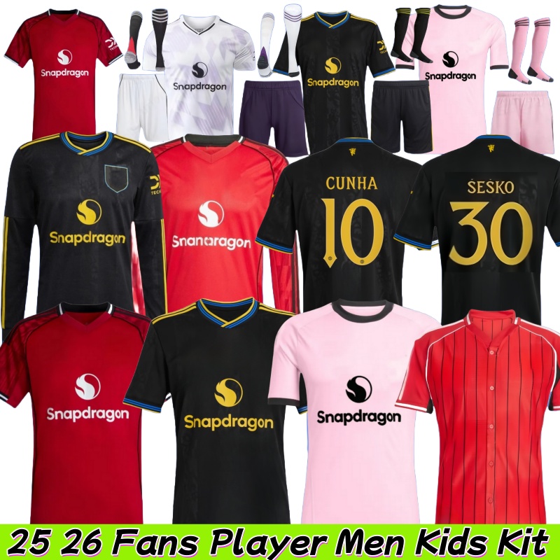 25 26 Manchest er United Soccer Jerseys GARNACHO HOJLUND MARTINEZ CASEMIRO football shirt B. FERNANDES men kids kits MAINOO ZIRKZEE AMAD YORO Onana