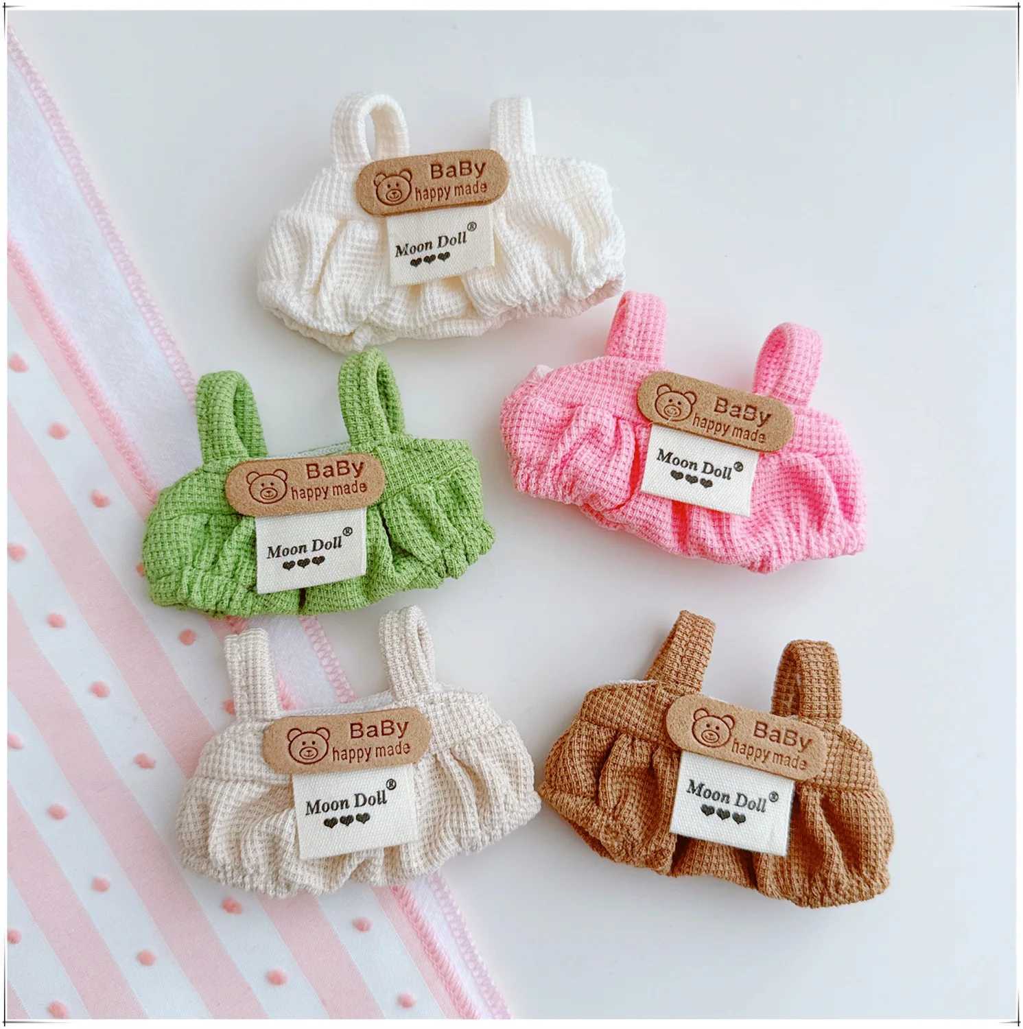 10cm Mini Labubu 40 Doll Clothes 4thGen Labubu Baby Happy Made Bib Pants for Mini Labubu C250924