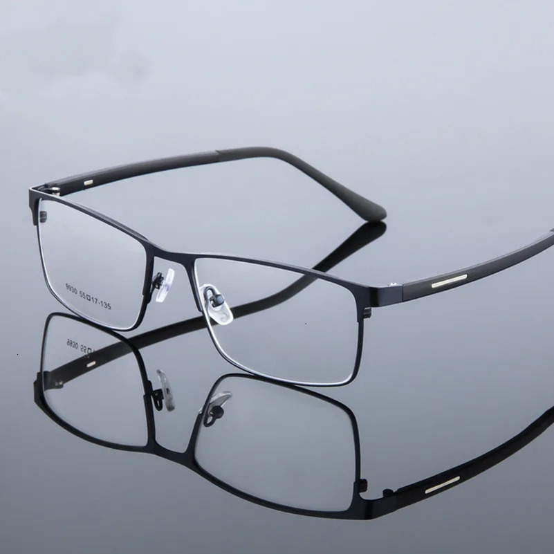 Alloy Eyeglasses Frame Men Thin Metal Square Myopia Prescription Full Optical Glasses Frames Eyewear Eye 240109