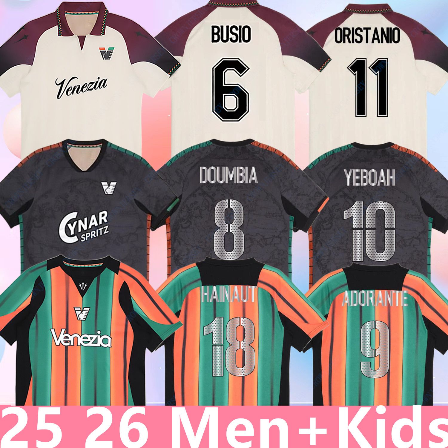 25 26 Venezia FC soccer Jerseys ZAMPANO YEBOAH 2025 2026 Venice Home away DUNCAN BUSIO ORISTANIO Football shirts NICOLUSSI POHJANPALO ELLERTSSON Maglia