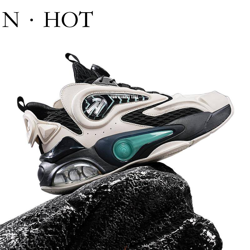 NHOT Designer Luxury Breathable Sports Men's Shoes Spring And Autumn Trend Leisure Knob Air Cushion Basketball Shoes Fashion Trend Button Running