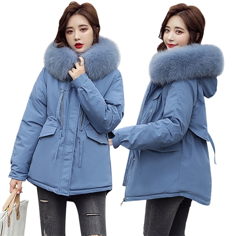 Women winter Parkas jacket New thick warm winter parkas coat fashion fur collar hooded women winter jacket Parkas 201019