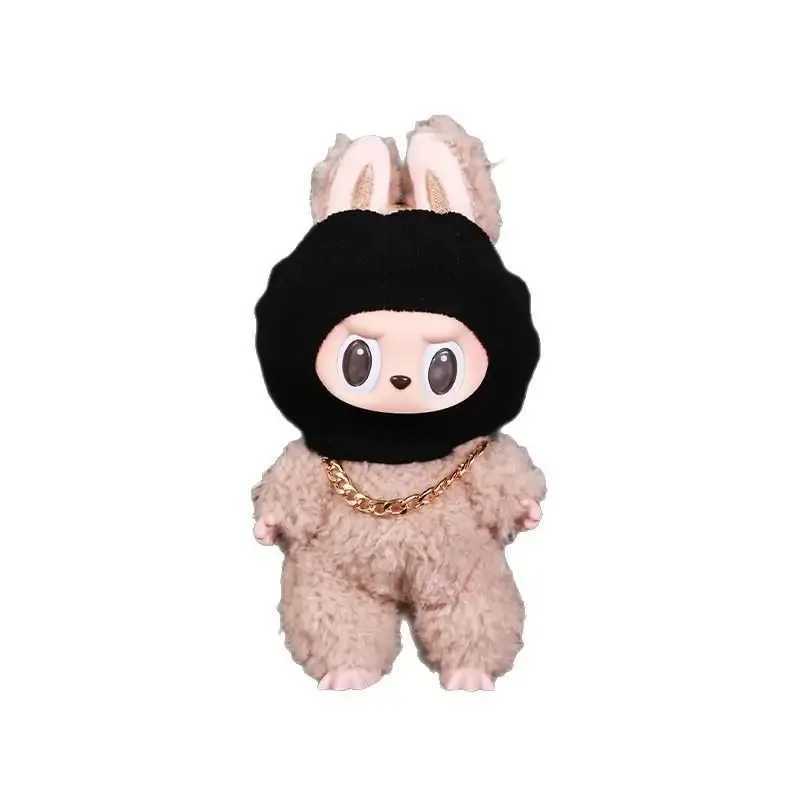 Clothes for For Labubu Big Into Energy Series Clothes Doll Funny Head Cover Mask Gold Necklace Travel Style Kid Toy for Labubu C250924