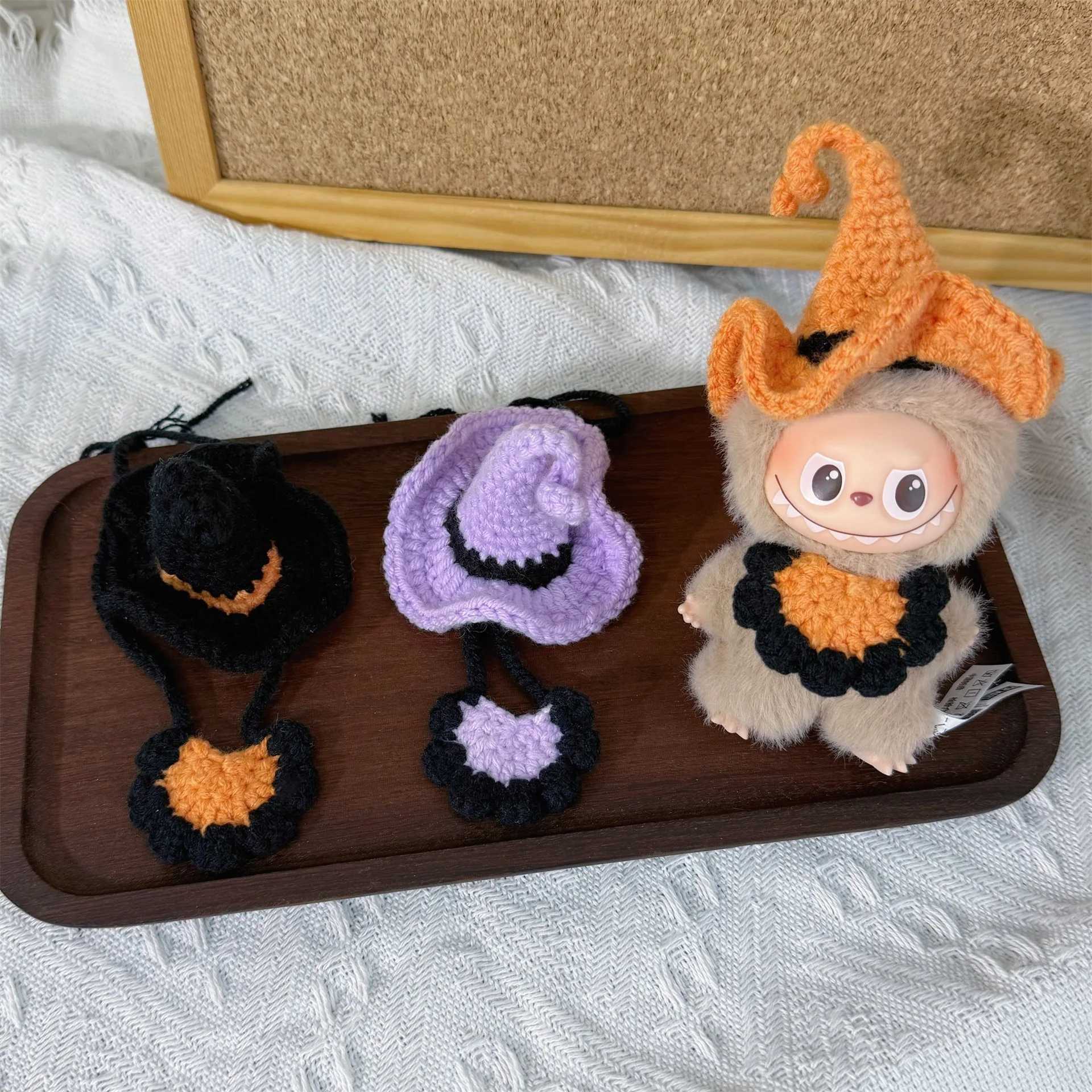 10cm Cotton Doll Outfit Accessories For 40 Mini Labubu 4th Gen Mini Hats And Bibs For Halloween Party Costume Swaps C250924