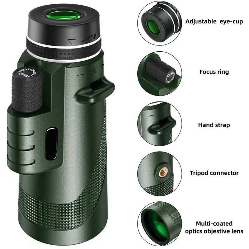 80x100 Portab Zoom Folding Tescope HD 5000M Long Distance Mini Powerful for Hunting Sports Outdoor Cam Travel Y250924