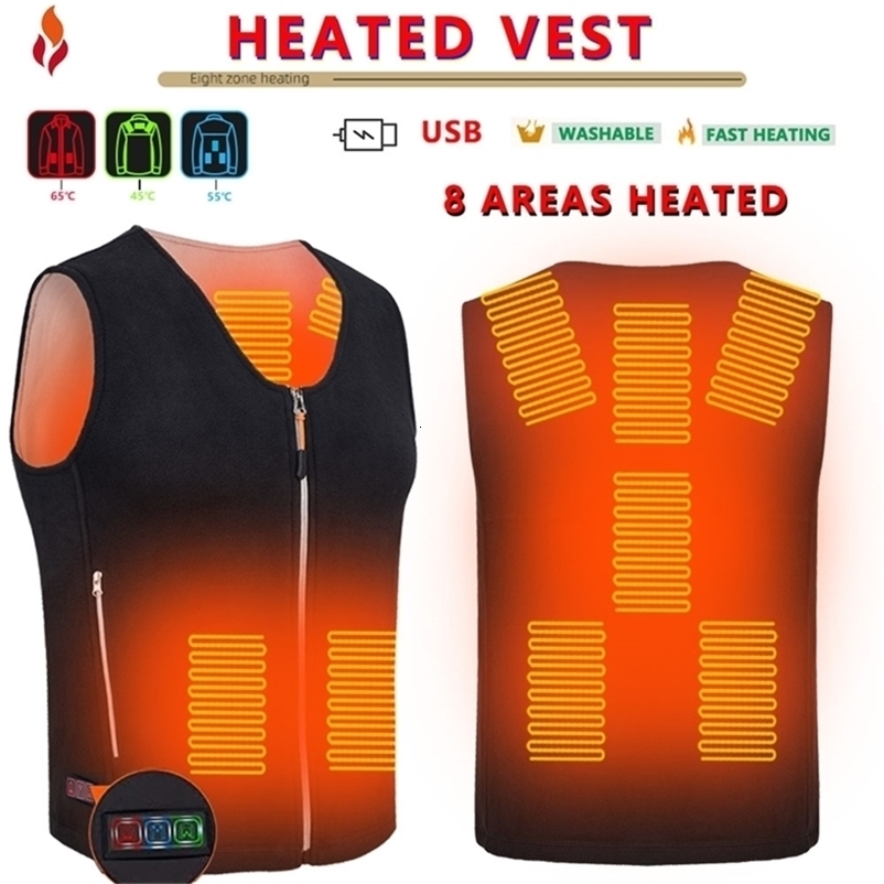 Men's Vests Men Jacket heated Winter womens Warm vest Electric Thermal Waistcoat Fish Hiking Outdoor camping Infrared USB Heated vest Jacket 2209