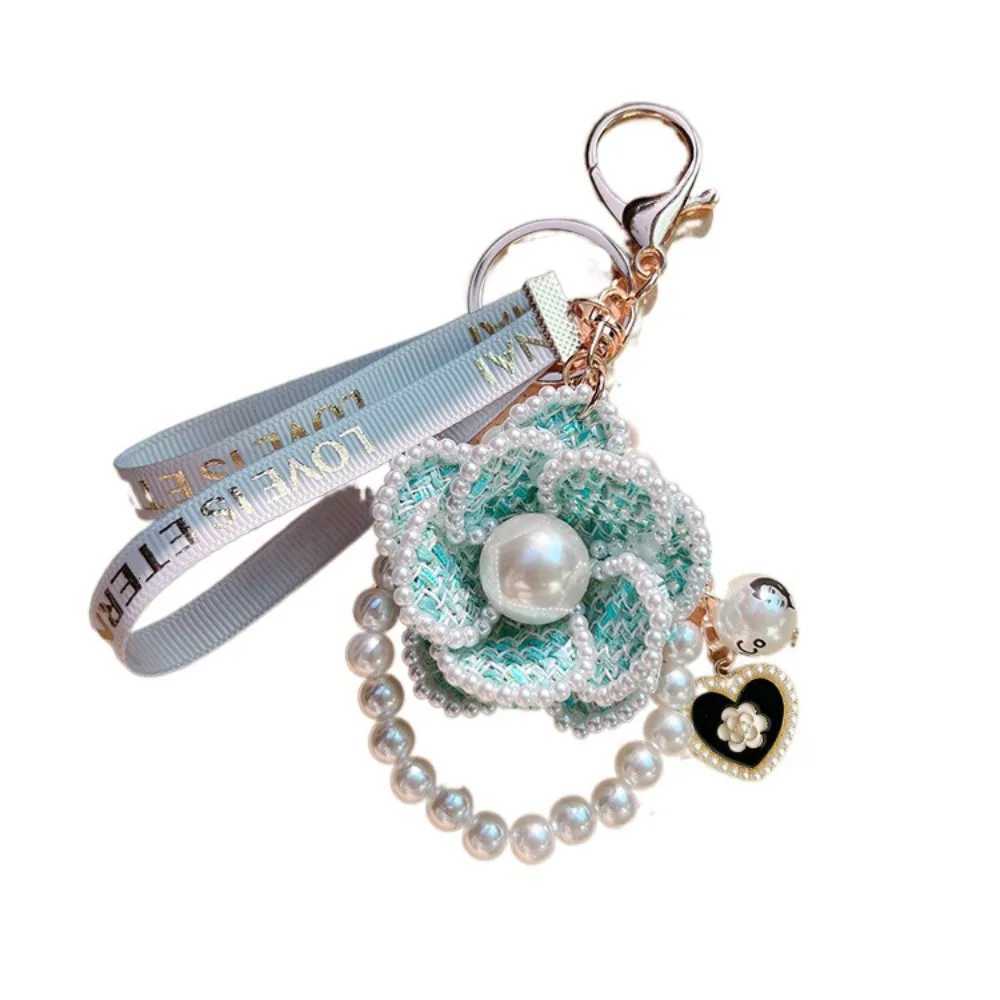 Fashion Kawaii Letter Camellia Flower Keychain Key Decor Ornaments Car Key Ring Korean Accessories Bag Hanging Pendant Students3 D250925