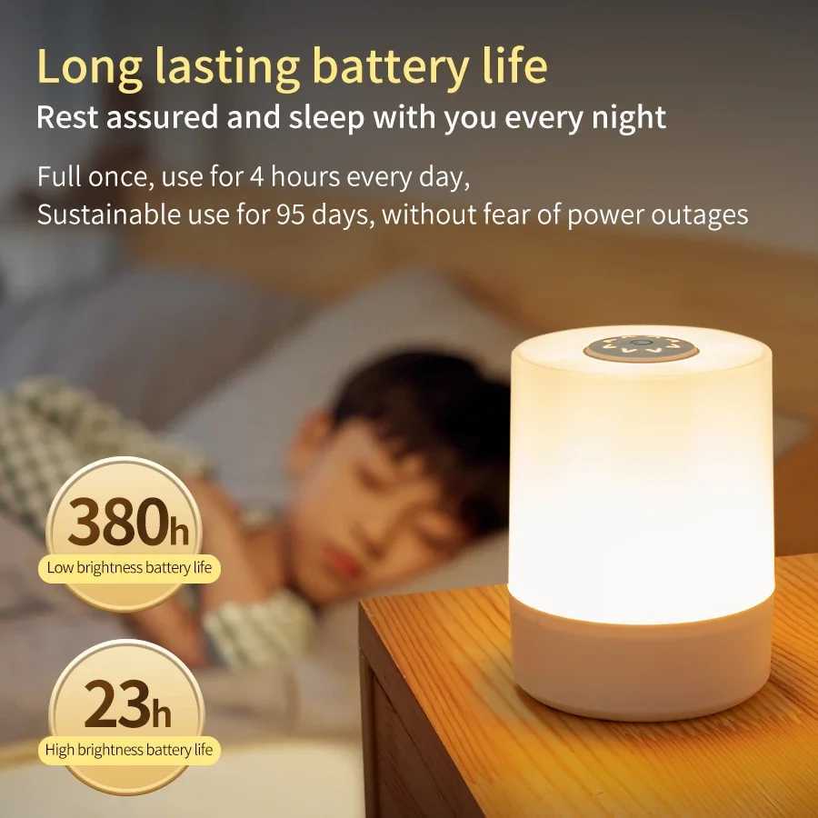 Rechargeable LED Table Light Remote Control Touch Switch Night Lamp Tricolor Dimmable Timing Bedside Sleeping Reading Lights C251115