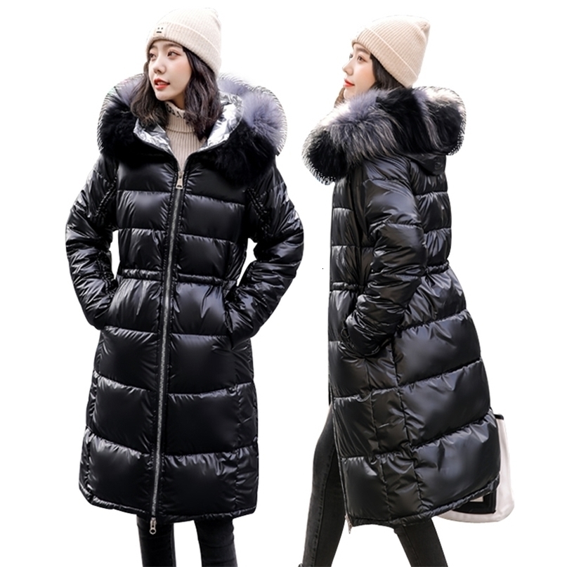 Winter Women Parkas new fashion hooded fur collar thick winter Parka Women jacket waterproof warm 30 degrees winter jacket 201019