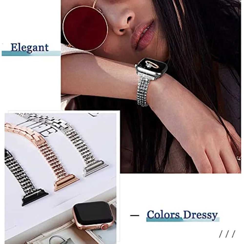 Bling Strap for Watch Band 40mm 41mm 44mm 45mm Slim Jewelry Metal Link Bracelet Wen iWatch tra 2 49mm 9 8 7 6 5 4 3 SE D250924