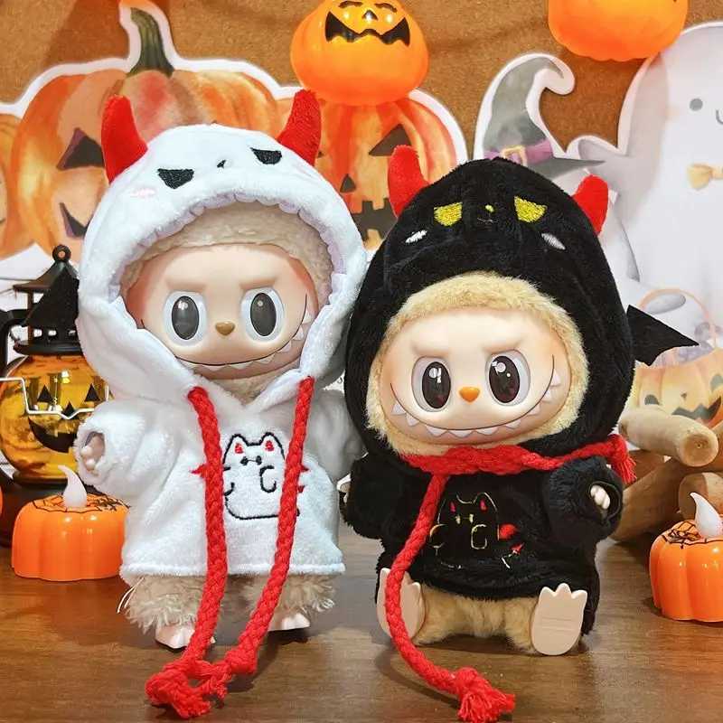 Labubu Doll Clothing 17cm Universal Halloween Bat Little Devil Hoodie Accessories For Labubu III Idol Dolls Sitting Party C250924