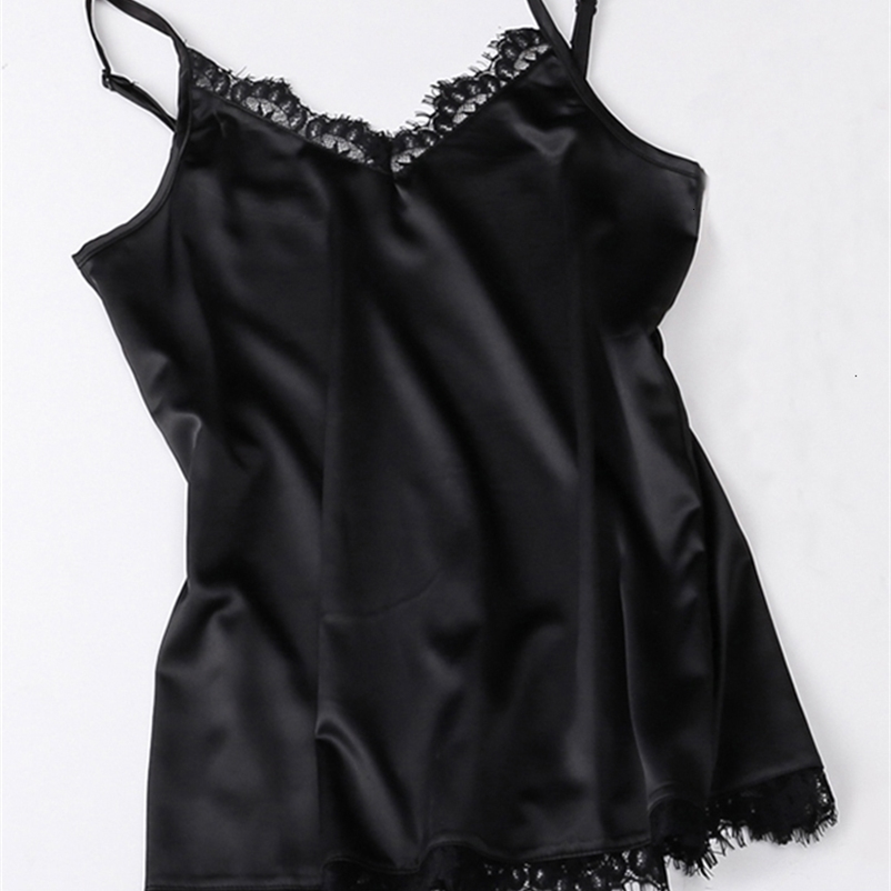 Camisoles Tanks Summer Silk Tank Top Women Sexy V Neck Basic Tops Blusas Casual Womens Vest Lace Camisole Crop Tops Female Shirt 230420
