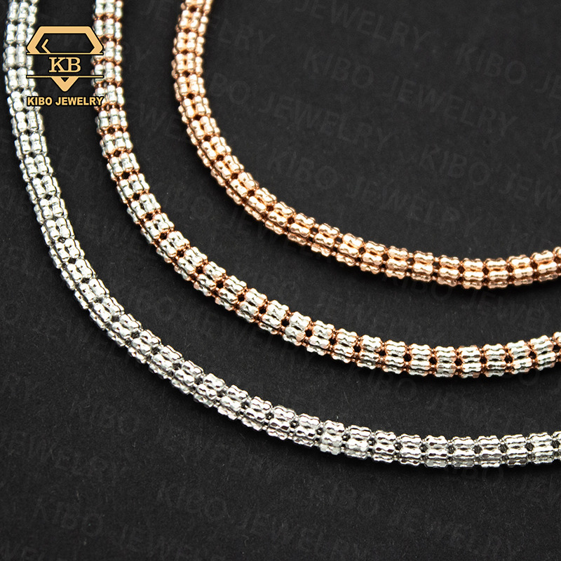34mm Tennis Chain Ice Chain 925 Sterling Silver Diamond Cut Ice Moon Chain for Men Women