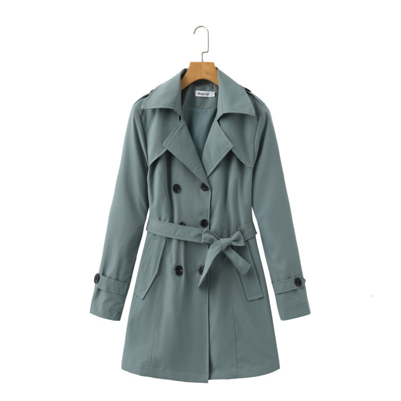 Womens Trench Coat Spring Autumn 2025 Korean Fashion Casual Versatile MidLength Coat Womens Overcoat 240926