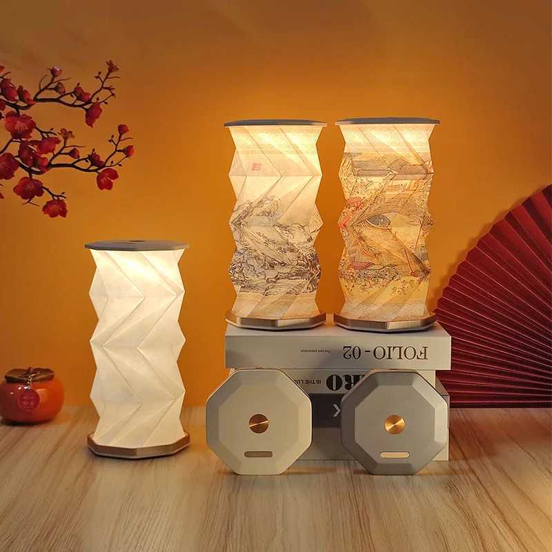 Creative 3D Foldable Origami LED Night Light 360 Rotating Mood Lamp for Bedroom USB Powered Touch Sensor Desk Lamp Gift C251115