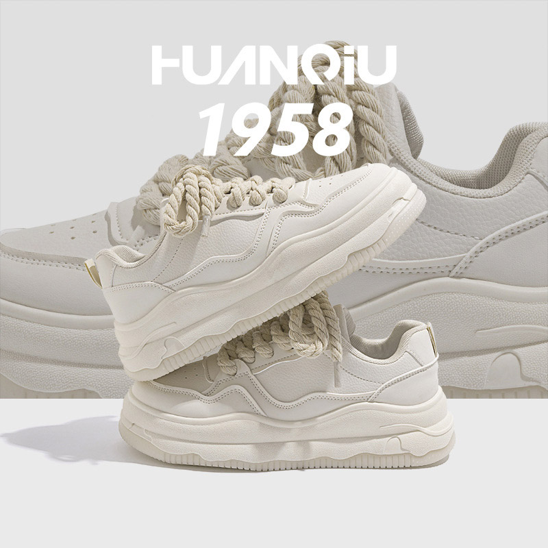 HUAN QIU Free shipping Designer Casual Shoes Thick soled white shoes versatile shoes women casual height increasing board shoes high quality