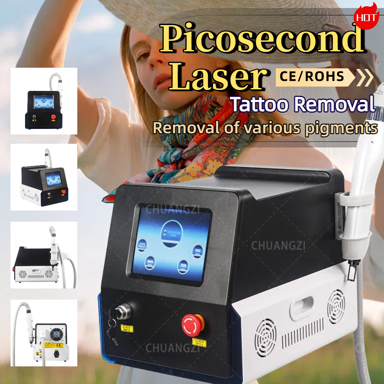 Picosecond Nd: Yag Laser 4 Wavelengths Instantly Smash Pigment And Clean Flawless Muscles Pico Laser Remove Tattoo Picosecond Laser Tattoo Removal Mac