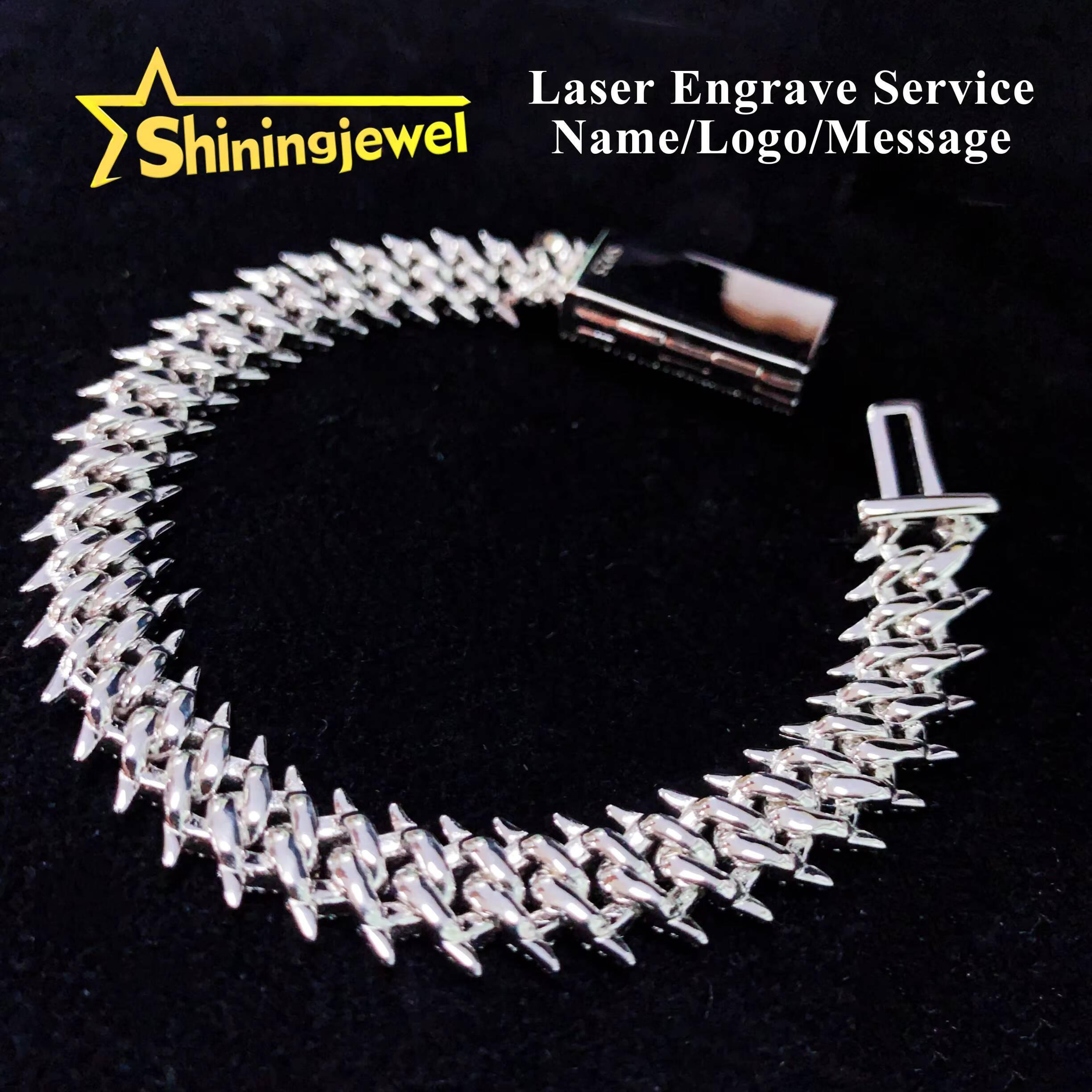 10mm Thorn Spicky Chain Cuban Link Chain Moissanite Cuban Bracelet Necklace Custom Hip Hop Diamond Cuban Links