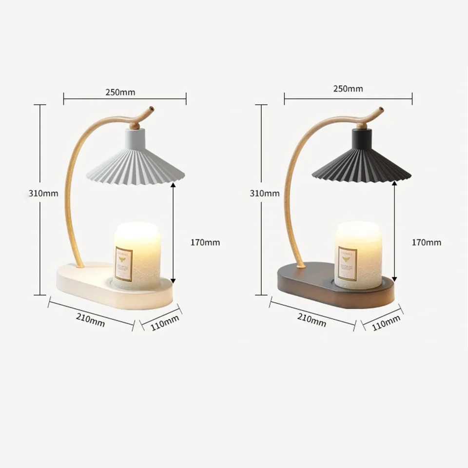 Nordic Style Folding Table Lamp Adjustable Candle Wax Heater with TimerAromatherapy Diffuser Adjustable BrightnessHeat C251115