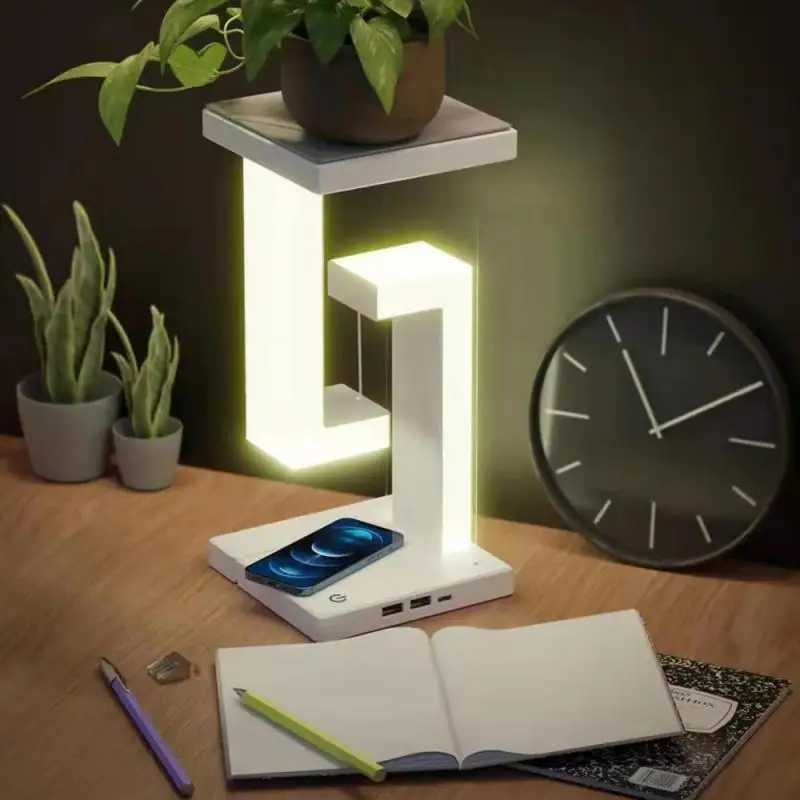 INS LED Night Light AntiGravity Physics Balance Suspension Table Desk Lamp Phone Wireless Charger Home Decor Bedside Lighting C251115