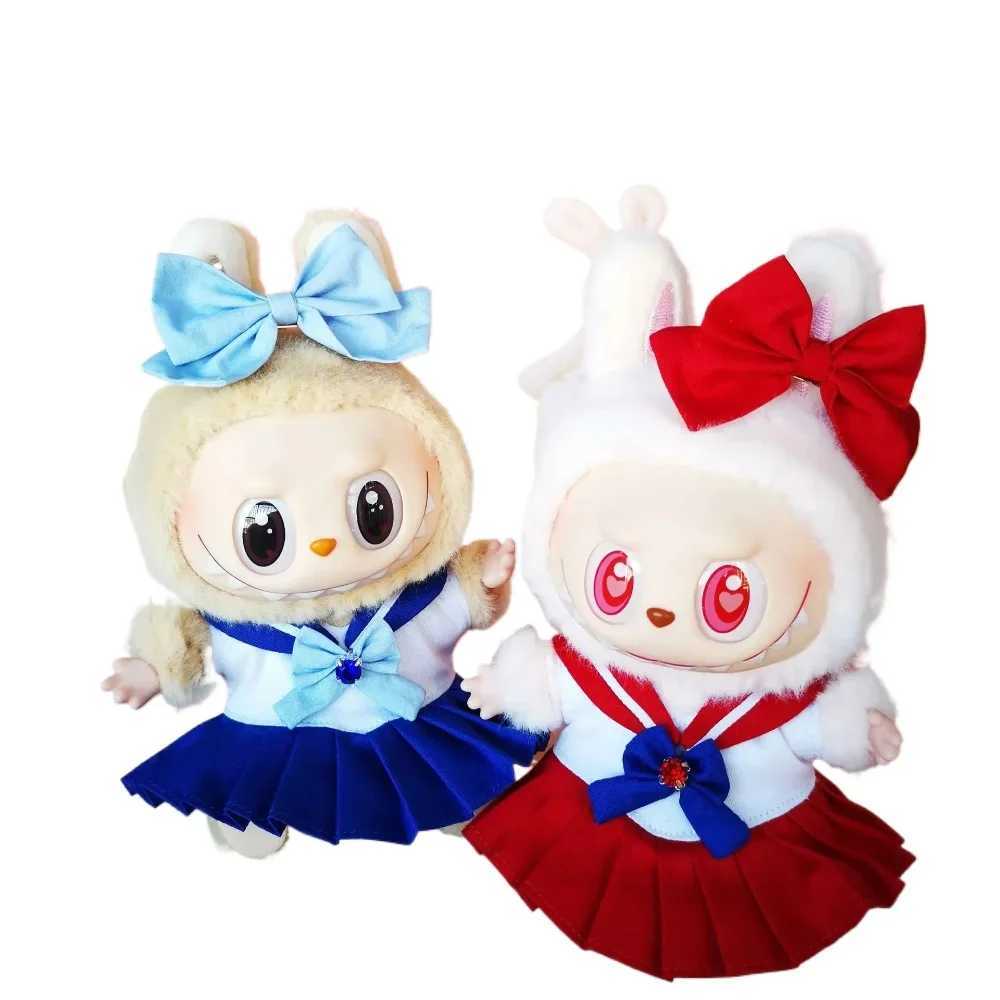 17cm Labubu Clothes Labubu Cute Sailor Uniform Vinyl Doll Labubu Beautiful Girl Warrior Clothes Sitting Party Gifts C250924