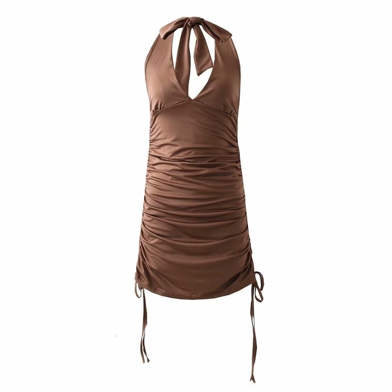 Summer Dress Women Backless Halter Mini Corset Dress elegant Casual Fashion Chic Lady Prom Dress Woman 210709