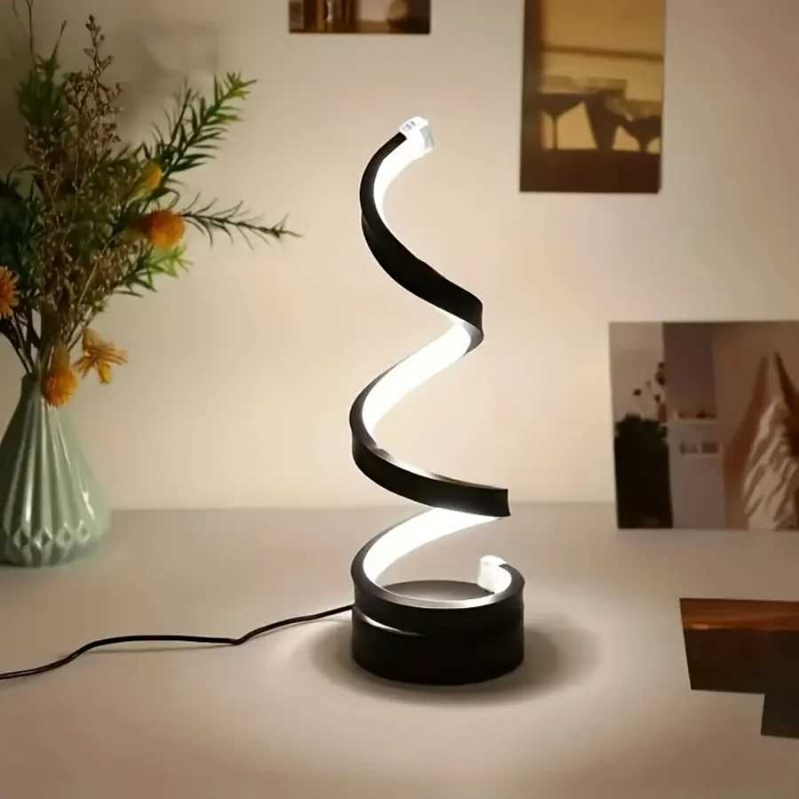 1pcs bedroom bedside lamp 3way dimmable touch light USB power supply modern simple dimmable spiral bedside lamp C251115
