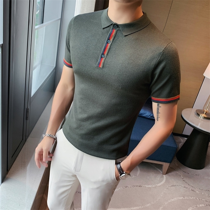 Men's Polos Men's Solid Polo Shirt Summer Men's Clothing Polo Collar Shirt British Fashion Pure Cotton Polo Shirt Top 4-color S-3XL 230